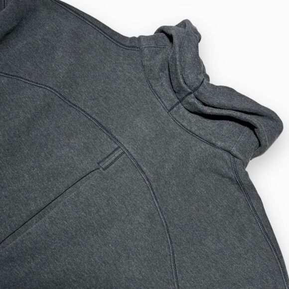 Lululemon Hug It Out Full Zip Sweater Funnel Neck Heathered Black/Grey 12 - Picture 11 of 16